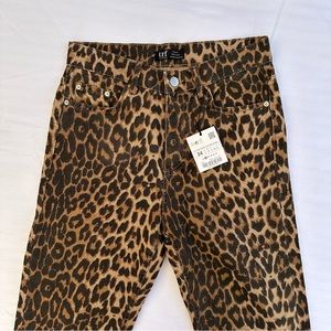 NWT Zara Animal Print High Waist Skinny Jeans Size 2